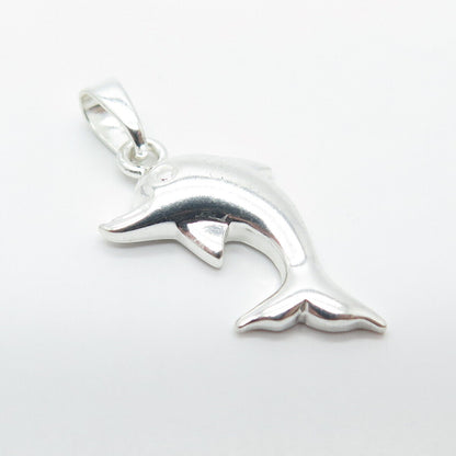 925 Sterling Silver Vintage Friendly Dolphin Charm Pendant