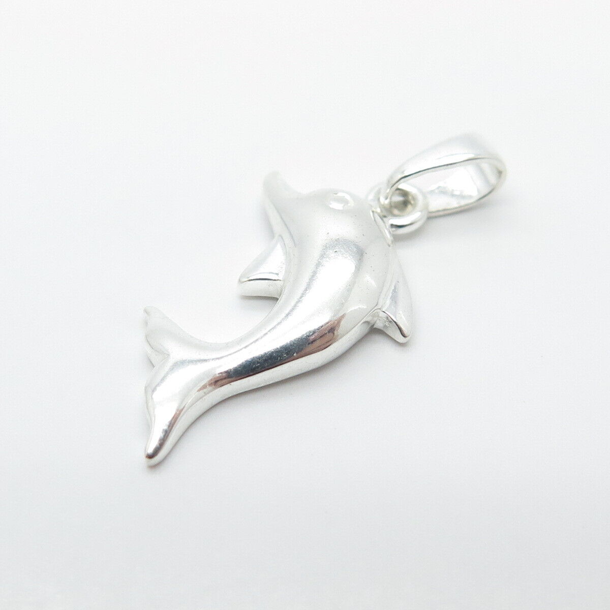 925 Sterling Silver Vintage Friendly Dolphin Charm Pendant