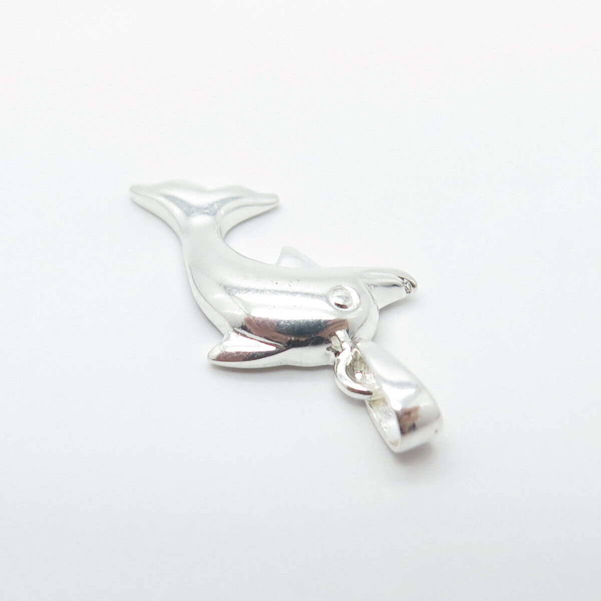 925 Sterling Silver Vintage Friendly Dolphin Charm Pendant