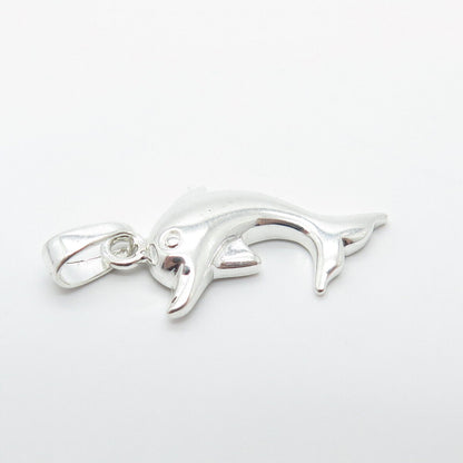 925 Sterling Silver Vintage Friendly Dolphin Charm Pendant