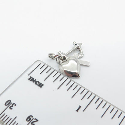 925 Sterling Silver Vintage Anchor Heart & Cross Charms Pendant