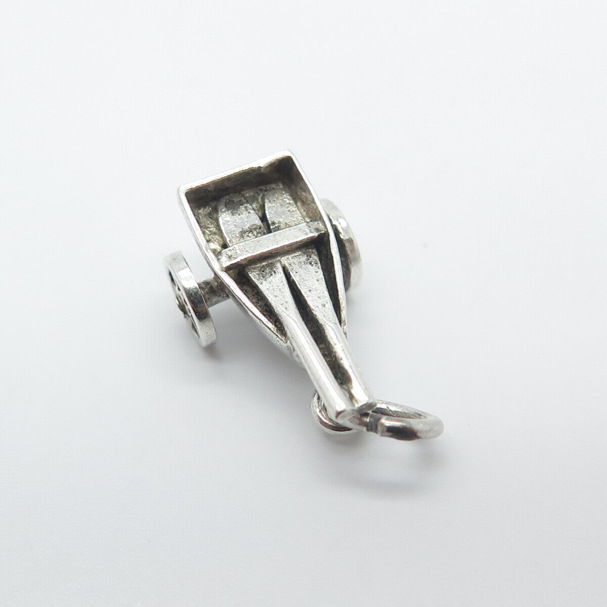 925 Sterling Silver Vintage Cart 3D Charm Pendant