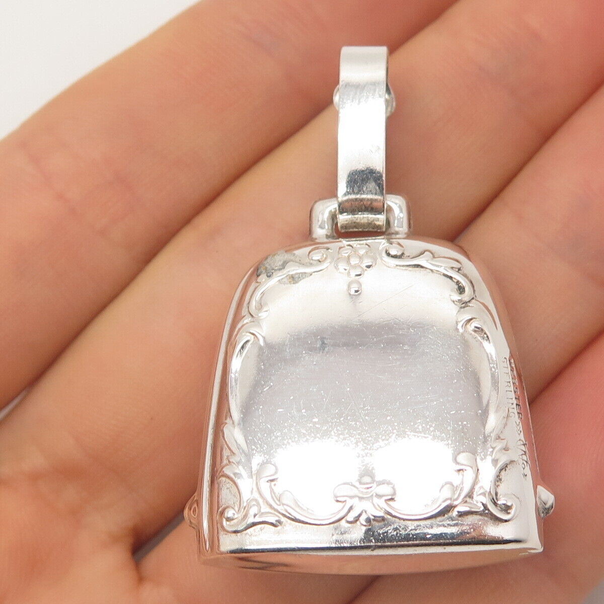 925 Sterling Silver Antique Webster "Lee" Ornate Pendant