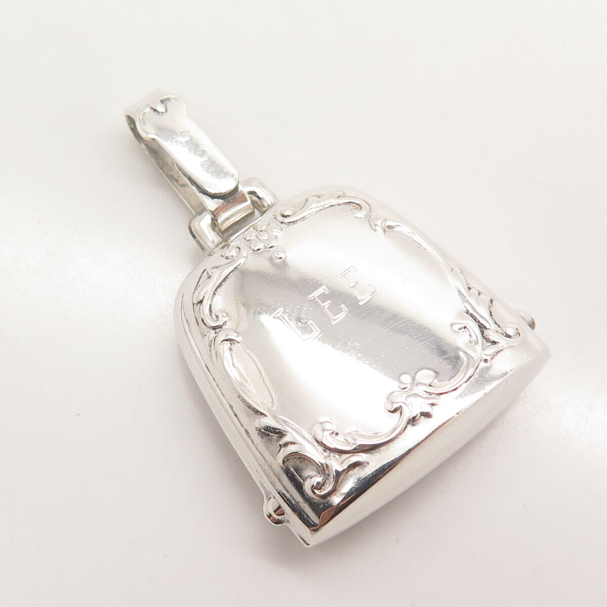 925 Sterling Silver Antique Webster "Lee" Ornate Pendant