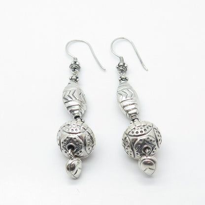 925 Sterling Silver Vintage Ethnic Dangling Hook Earrings