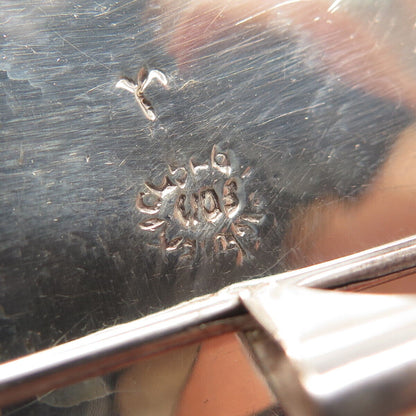 925 Sterling Silver 3-Tone Vintage Mexico Azurite Gem Inlay Tribal Pin Brooch