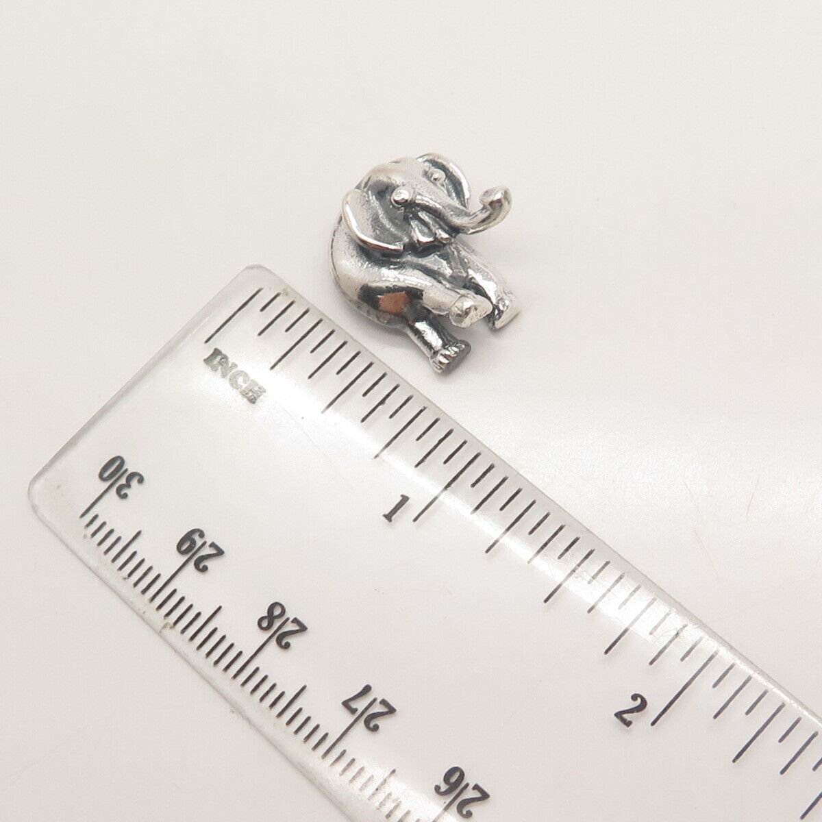 925 Sterling Silver Vintage Elephant for Good Luck Slide Pendant