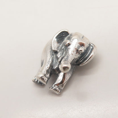 925 Sterling Silver Vintage Elephant for Good Luck Slide Pendant