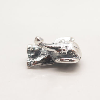 925 Sterling Silver Vintage Elephant for Good Luck Slide Pendant