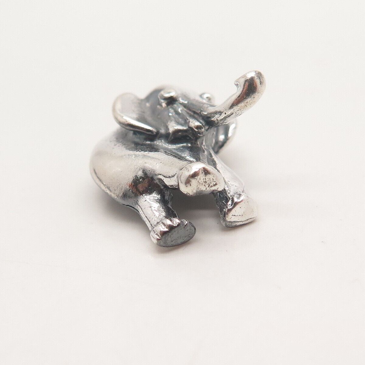 925 Sterling Silver Vintage Elephant for Good Luck Slide Pendant