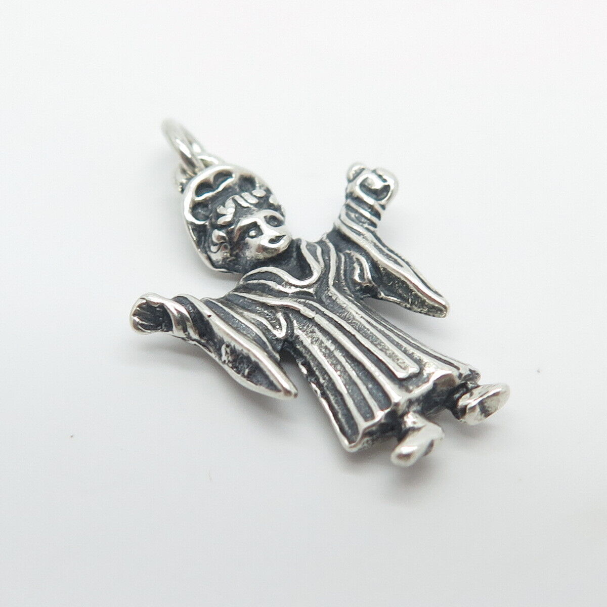 835 Silver Vintage Graduated Student 3D Charm Pendant