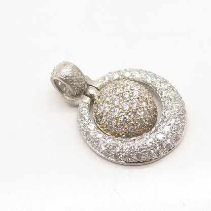 925 Sterling Silver Pave C Z Pendant