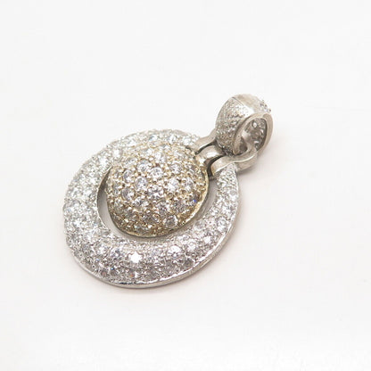 925 Sterling Silver Pave C Z Pendant