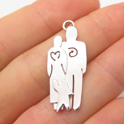 925 Sterling Silver Vintage Far Fetched Happy Family Pendant