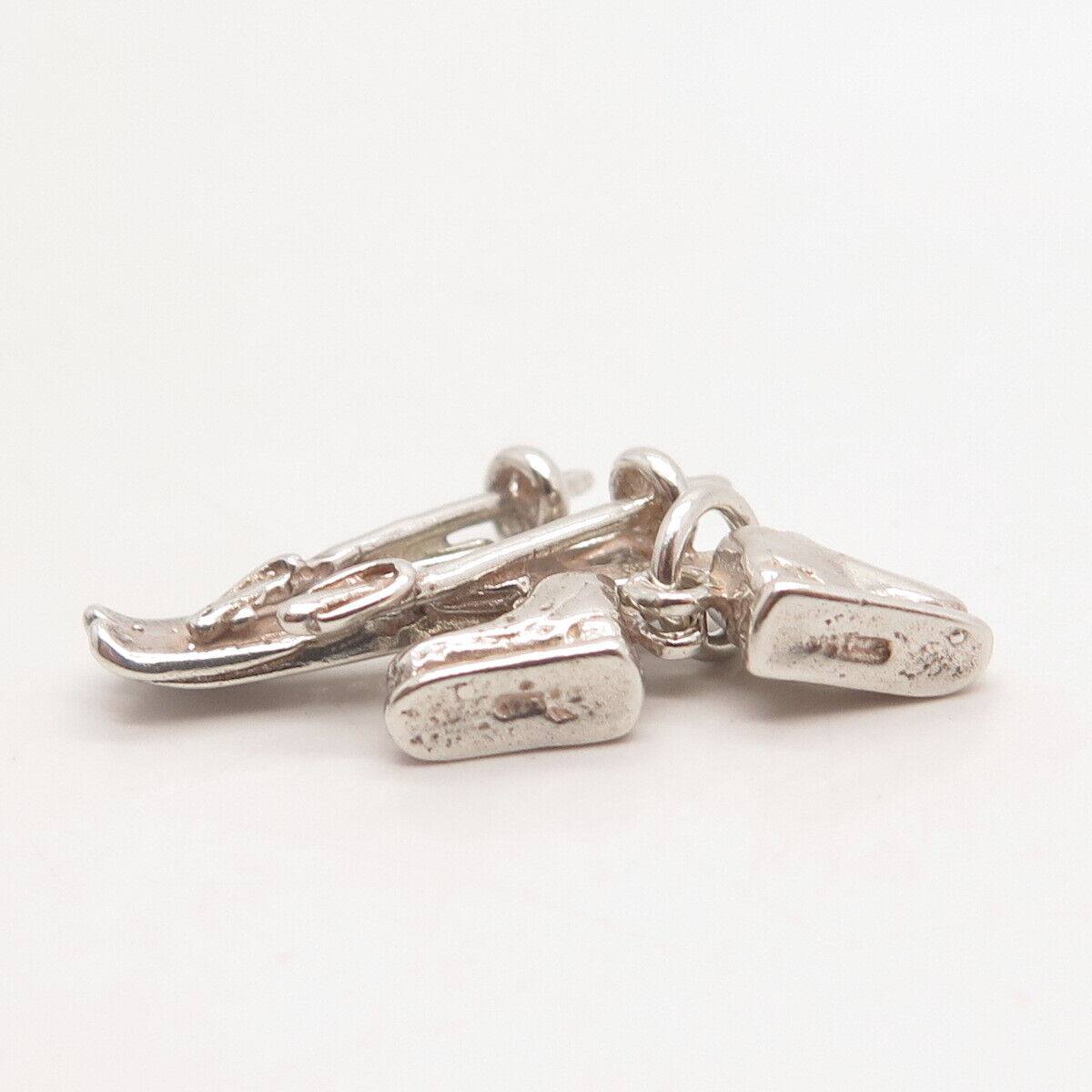 925 Sterling Silver Vintage Skis & Ice Skating Shoes Pendant