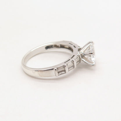 925 Sterling Silver Round-Cut C Z Ring Size 7