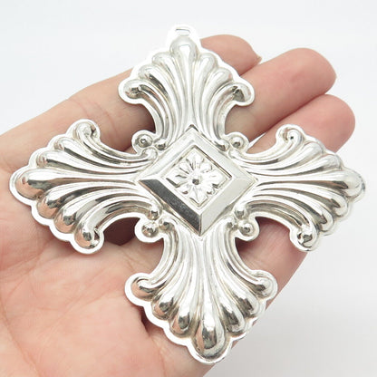 925 Sterling Silver Vintage Reed & Barton 1973 Cross Ornament Pendant