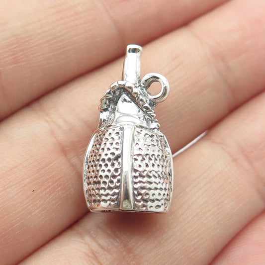 925 Sterling Silver Vintage Champagne Bottle Charm Pendant