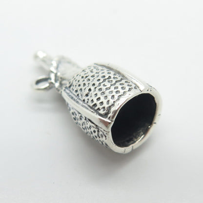 925 Sterling Silver Vintage Champagne Bottle Charm Pendant