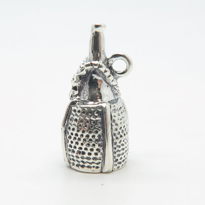 925 Sterling Silver Vintage Champagne Bottle Charm Pendant