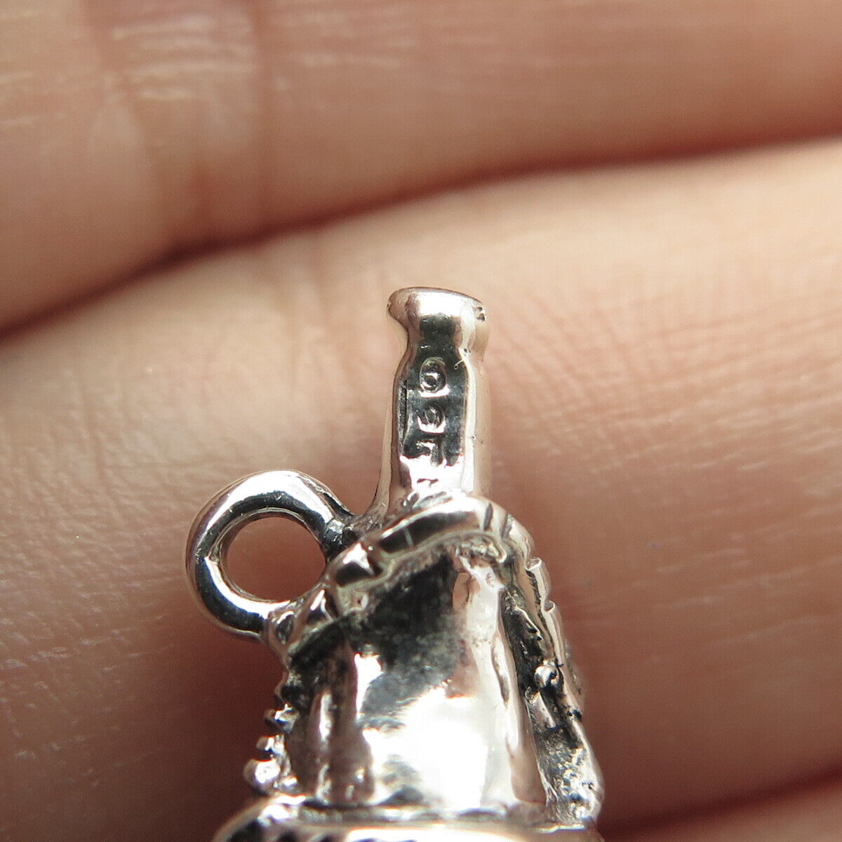 925 Sterling Silver Vintage Champagne Bottle Charm Pendant