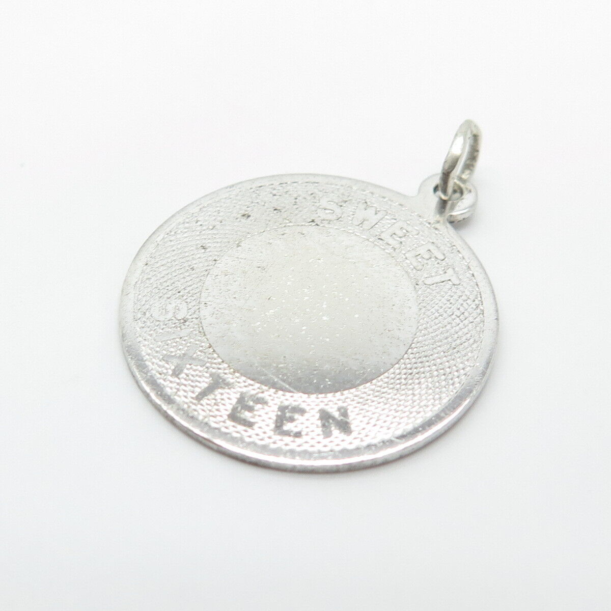 925 Sterling Silver Vintage Automade "Sweet Sixteen" Round Pendant