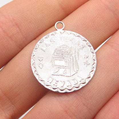 925 Sterling Silver Vintage "Nevada" Round Pendant