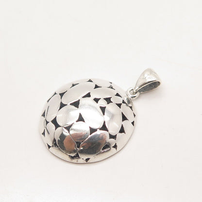 925 Sterling Silver Vintage Pebble Pendant