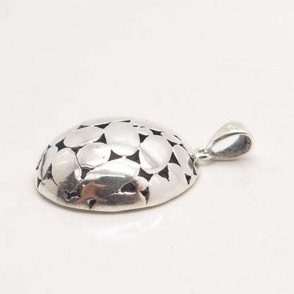 925 Sterling Silver Vintage Pebble Pendant