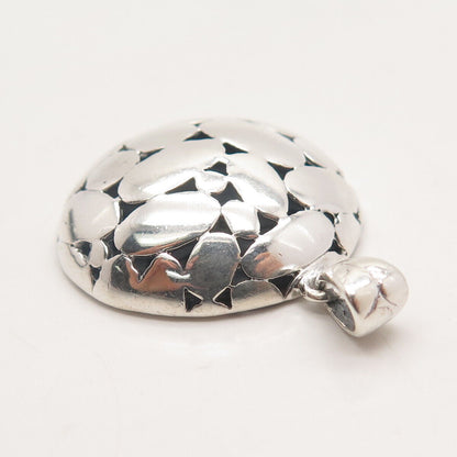 925 Sterling Silver Vintage Pebble Pendant