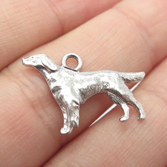 925 Sterling Silver Vintage STG JMF Dog Charm Pendant