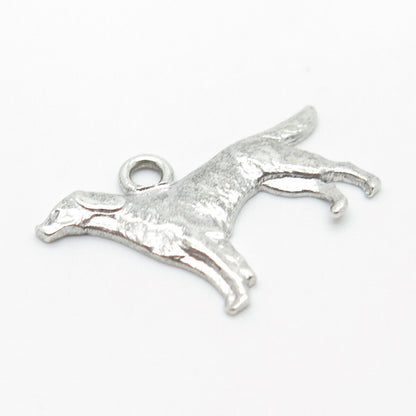 925 Sterling Silver Vintage STG JMF Dog Charm Pendant