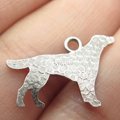 925 Sterling Silver Vintage STG JMF Dog Charm Pendant