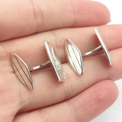 835 Silver Vintage Etched Cufflinks