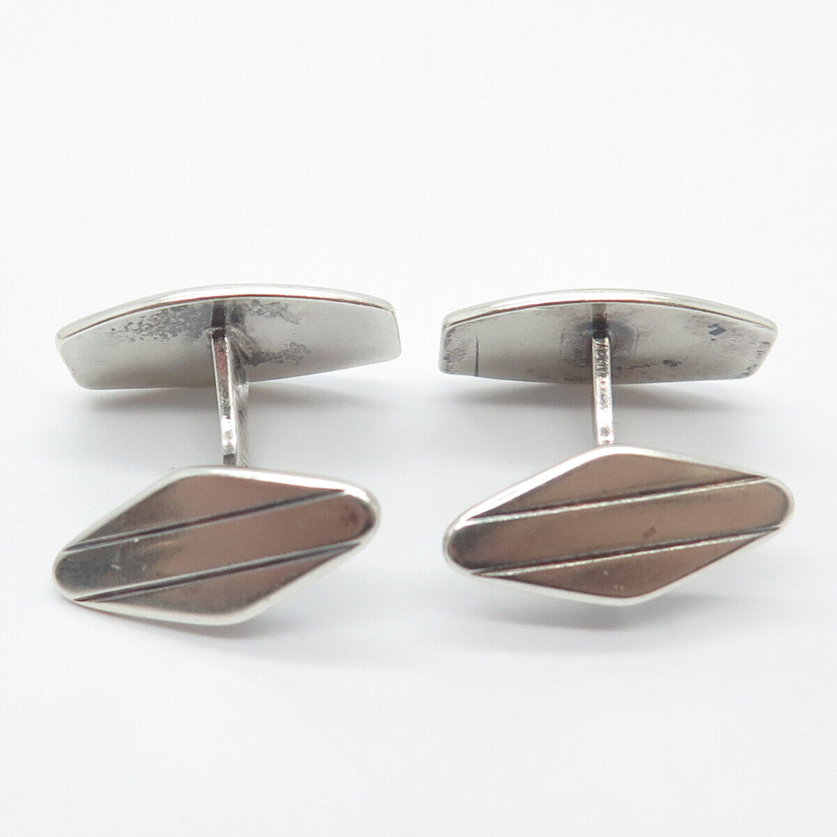 835 Silver Vintage Etched Cufflinks
