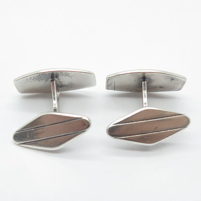 835 Silver Vintage Etched Cufflinks