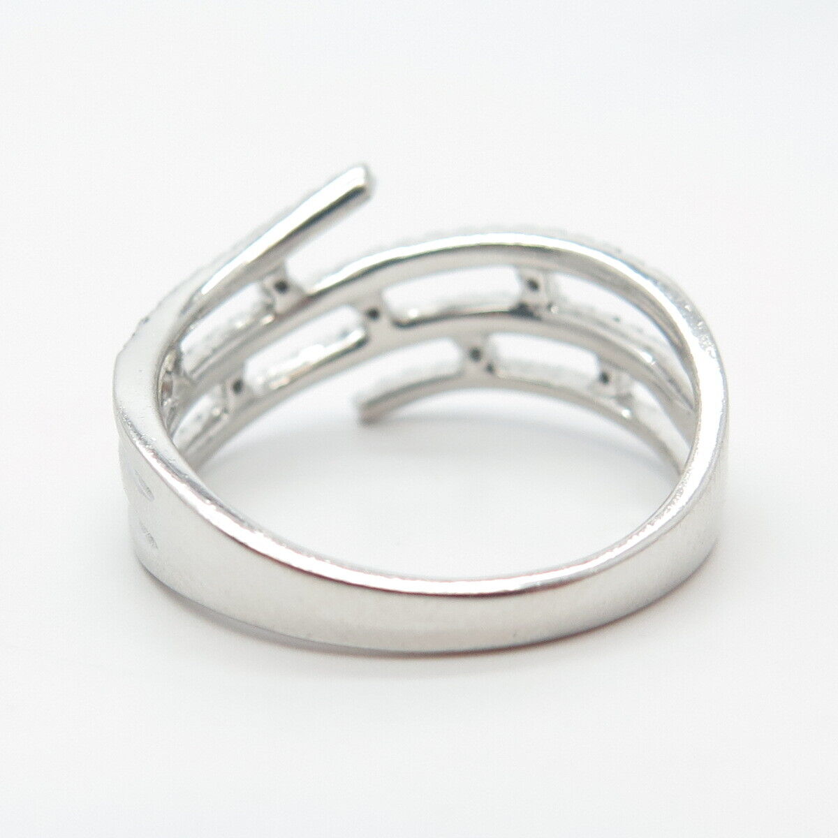 925 Sterling Silver Pave C Z Ring Size 7.25