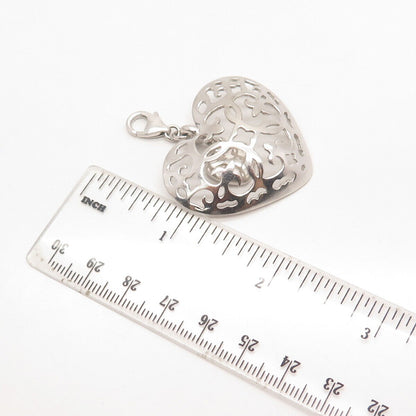 925 Sterling Silver Vintage Ornate Heart Pendant