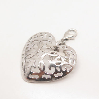 925 Sterling Silver Vintage Ornate Heart Pendant