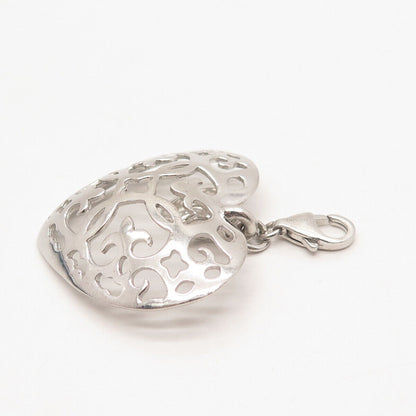 925 Sterling Silver Vintage Ornate Heart Pendant