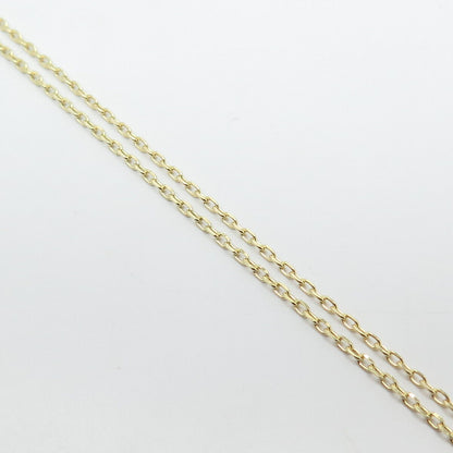 925 Sterling Silver Gold Plated Floral Rolo Chain Necklace 18"