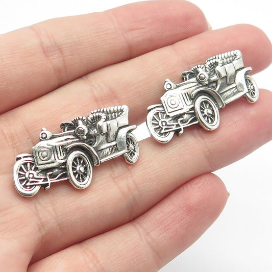 925 Sterling Silver Vintage F&S Retro Car Cufflinks