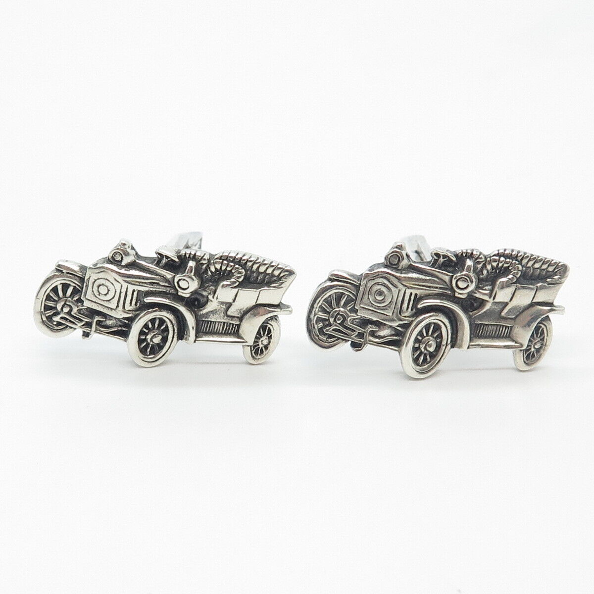 925 Sterling Silver Vintage F&S Retro Car Cufflinks