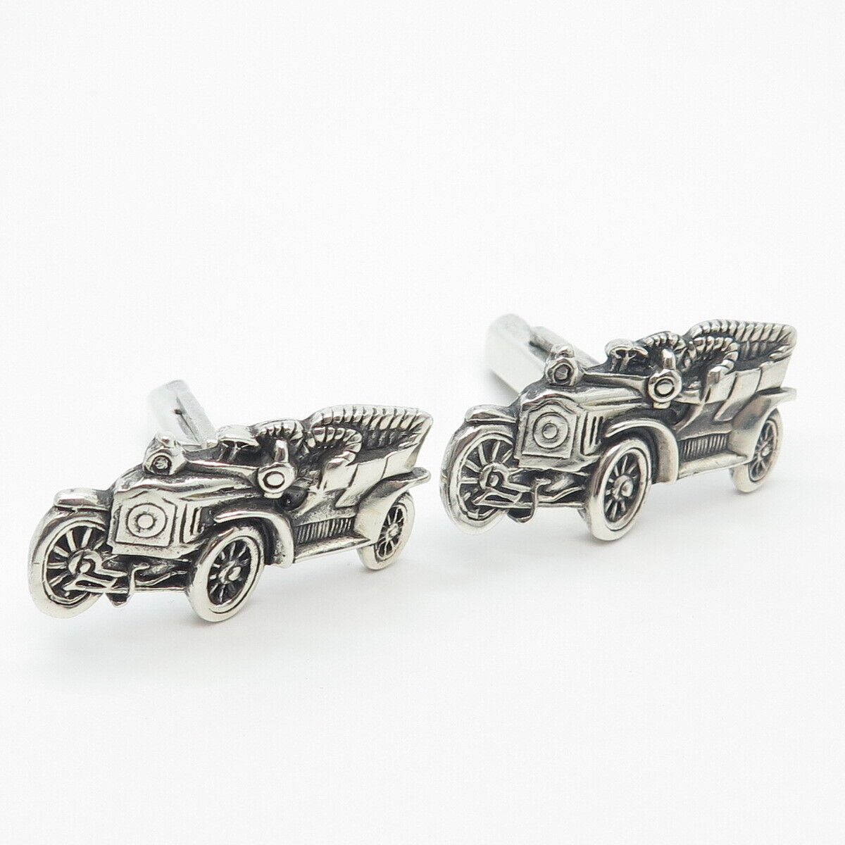 925 Sterling Silver Vintage F&S Retro Car Cufflinks