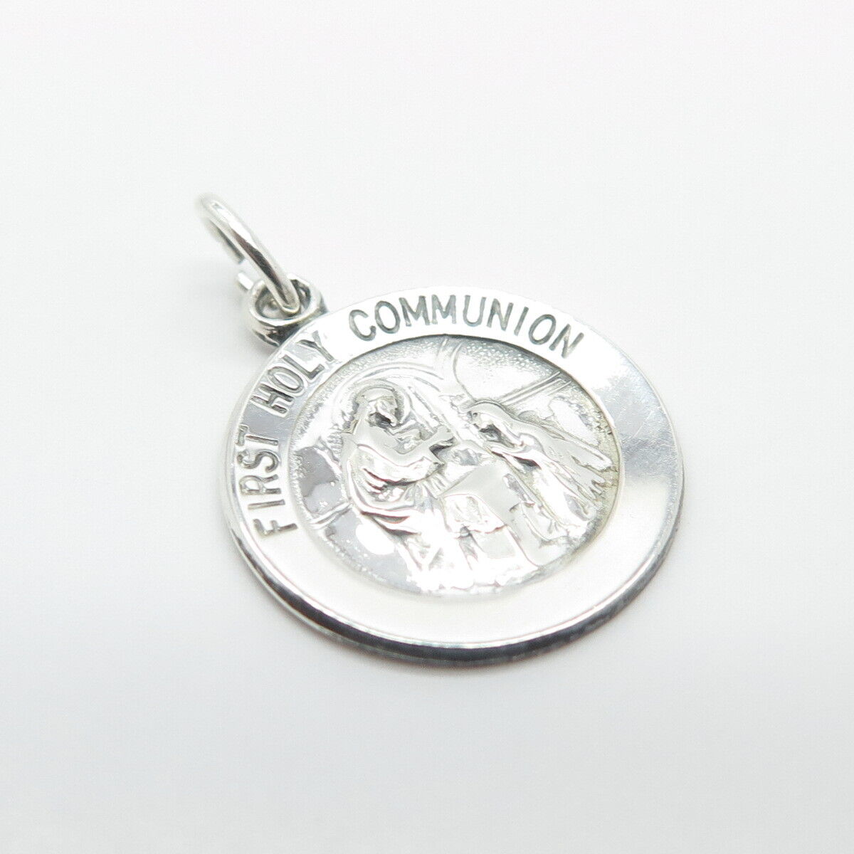 925 Sterling Silver Vintage "First Holy Communion" Charm Pendant