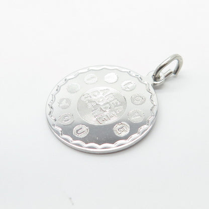 925 Sterling Silver Vintage "I Love You" Charm Pendant