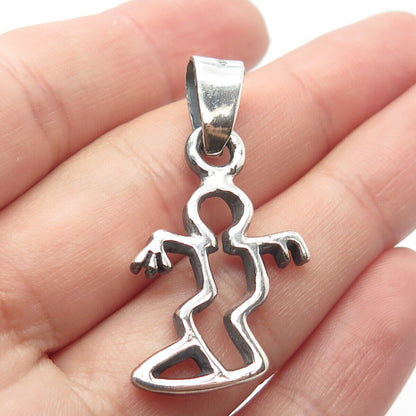 925 Sterling Silver Vintage Skier Silhouette Pendant