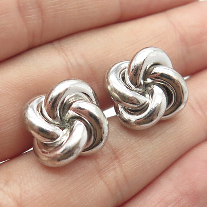 925 Sterling Silver Vintage Twisted Knot Cufflinks