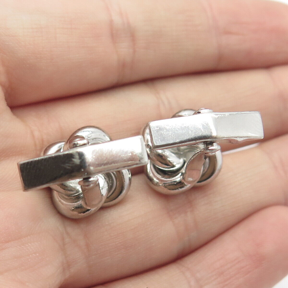 925 Sterling Silver Vintage Twisted Knot Cufflinks