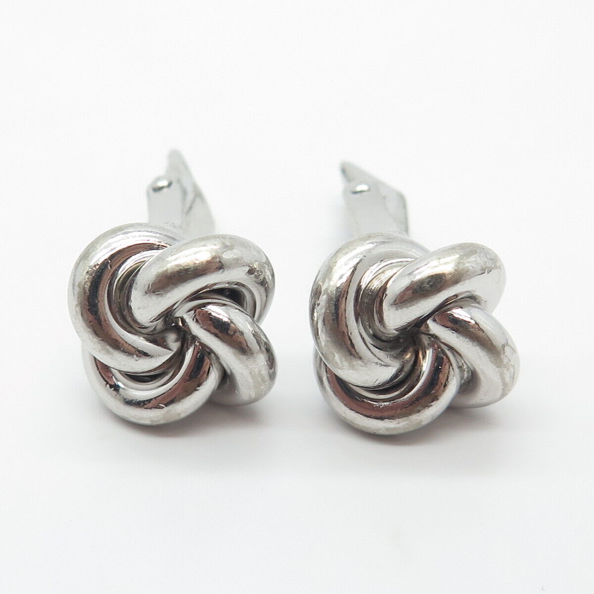 925 Sterling Silver Vintage Twisted Knot Cufflinks